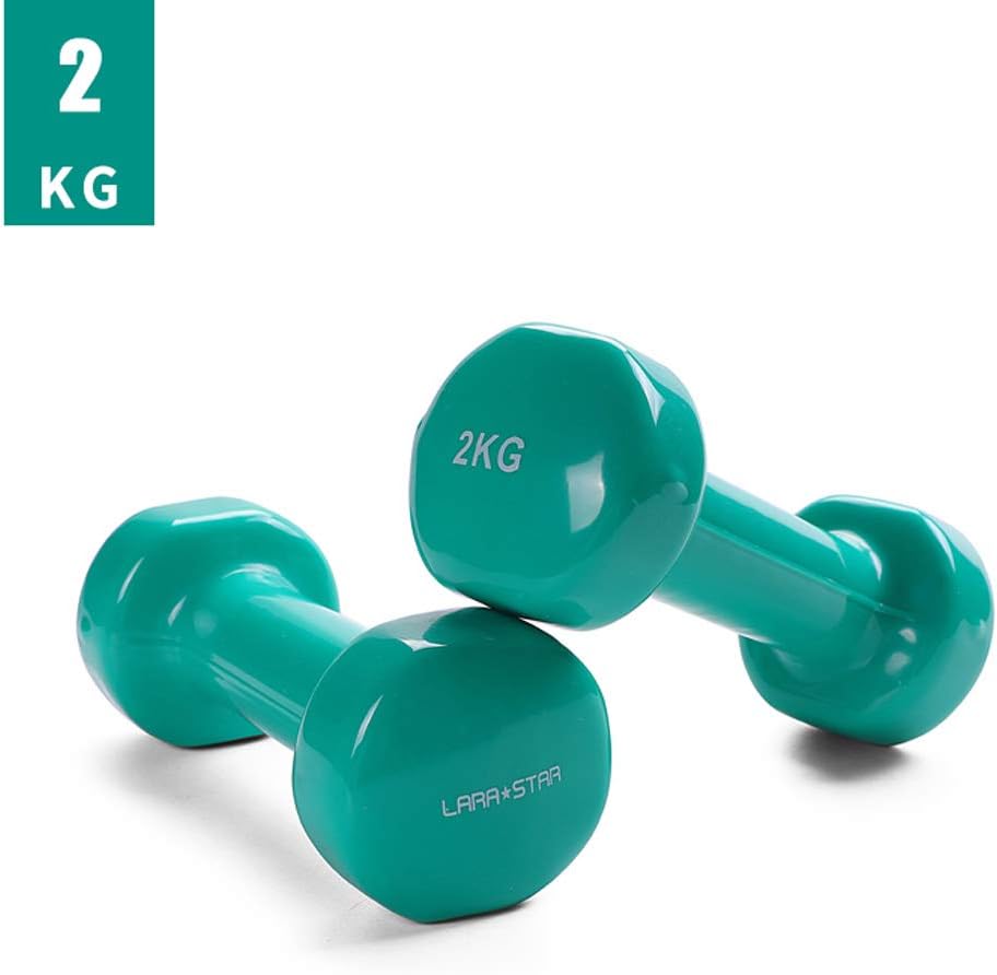 Dumbbell Weight for Men and Women, Solid Cast Iron Color Dumbbell Set, 1KG/2KG /3KG / 4KG, Hex Rubber Barbell Set for Strength Core Training Fitness Gym Equipment, Set of 2