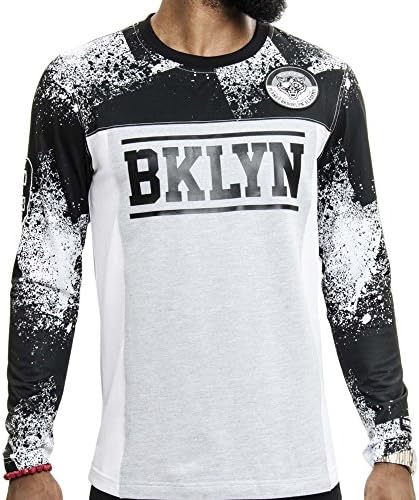 Men's 'BKLYN' Bike Sports Jersey Long Sleeve T-Shirt,Black,Small