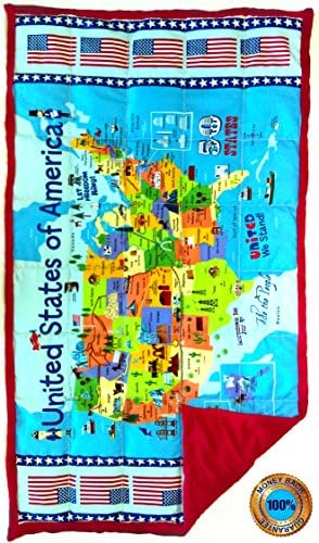 Weighted Sensory Blankets by ReachTherapy Solutions - Choose from 8 Different Designs &amp; 5 to 15 lbs (25" x 45" - 8 lbs, United We Stand)