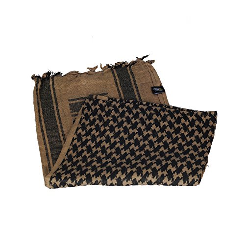 M-Tac Shemagh Tactical Desert Head Neck Scarf Men Military Army Cotton Wrap (Coyote - Black)