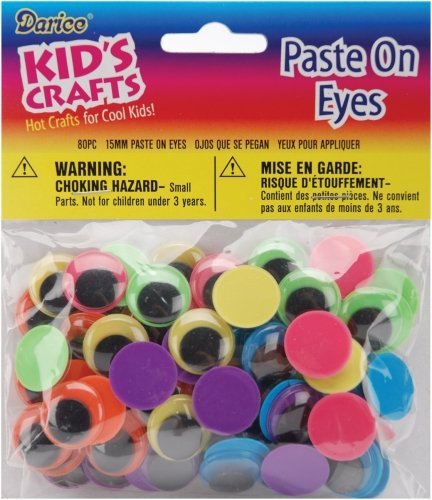Darice 5115-C Paste On Eyes 15mm 80/Pkg