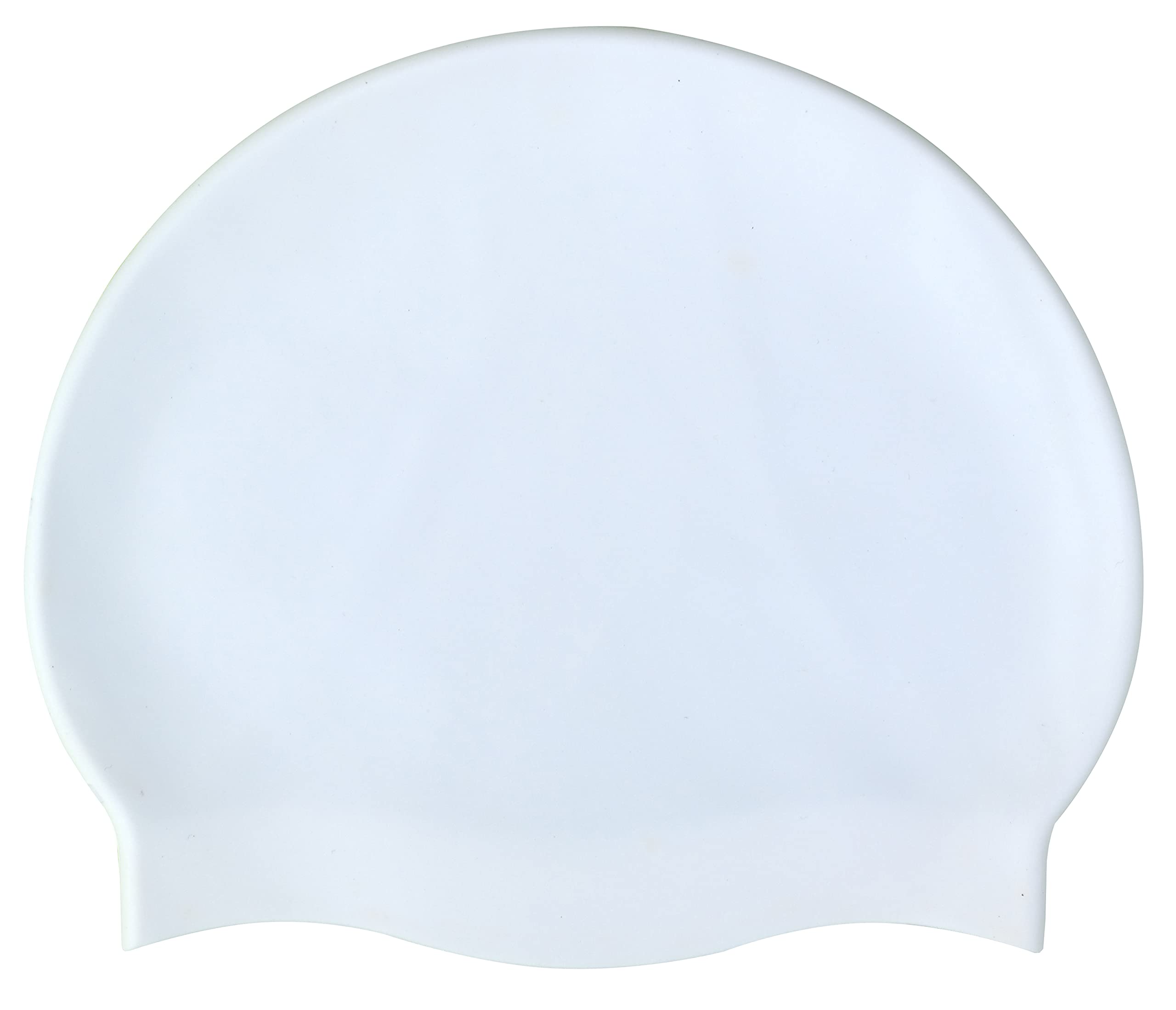 CHEX Stretchy Silicone Unisex Women Men One Piece Swimming Hat Swim Cap Plain Unbranded Fluo Dark Pastel Colours One Size Adults 8+ Years Easy Pull On Swim Hat (White) — image 1