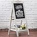 MyGift Decorative Vintage White Washed Brown Wood Large Freestanding Chalkboard Message Board Easel