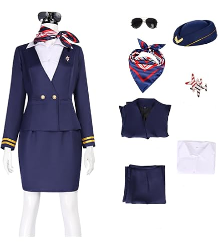 Amazon.com: Music Legs Mile High Club Stewardess Costume Black