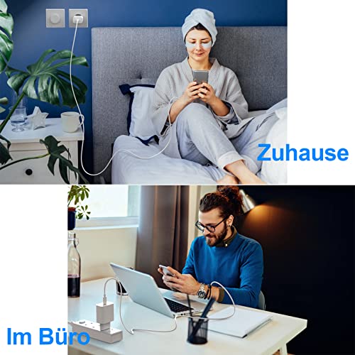 [MFi Certified] 20W USB C Ladegerät,4er Pack iPhone Ladegerät und iPhone Ladekabel, USB C Netzteil PD 3.0 Schnellladekabel iPhone auf Lightning Kabel 2M für iPhone 14 Pro Max 13 12 11 XS Max iPad