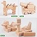 Wooden Blocks - iPlay, iLearn wood block set Natural Wooden Stacking Cubes Blocks 52 PCS