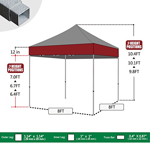 Eurmax Basic 8x8 Pop up Canopy Instant Canopy Outdoor Tent Folding