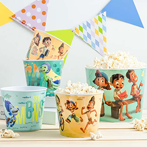 Zak Designs Disney and Pixar Movie Night Family Popcorn Bucket Set with