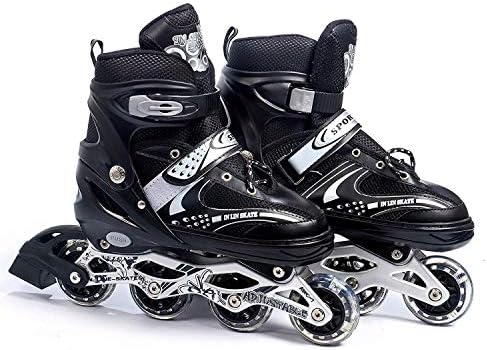 Tabu Toys Adjustable 4 Wheels Inline Roller Skates Size Medium/High Quality Adjustable Inline Skates for Kids