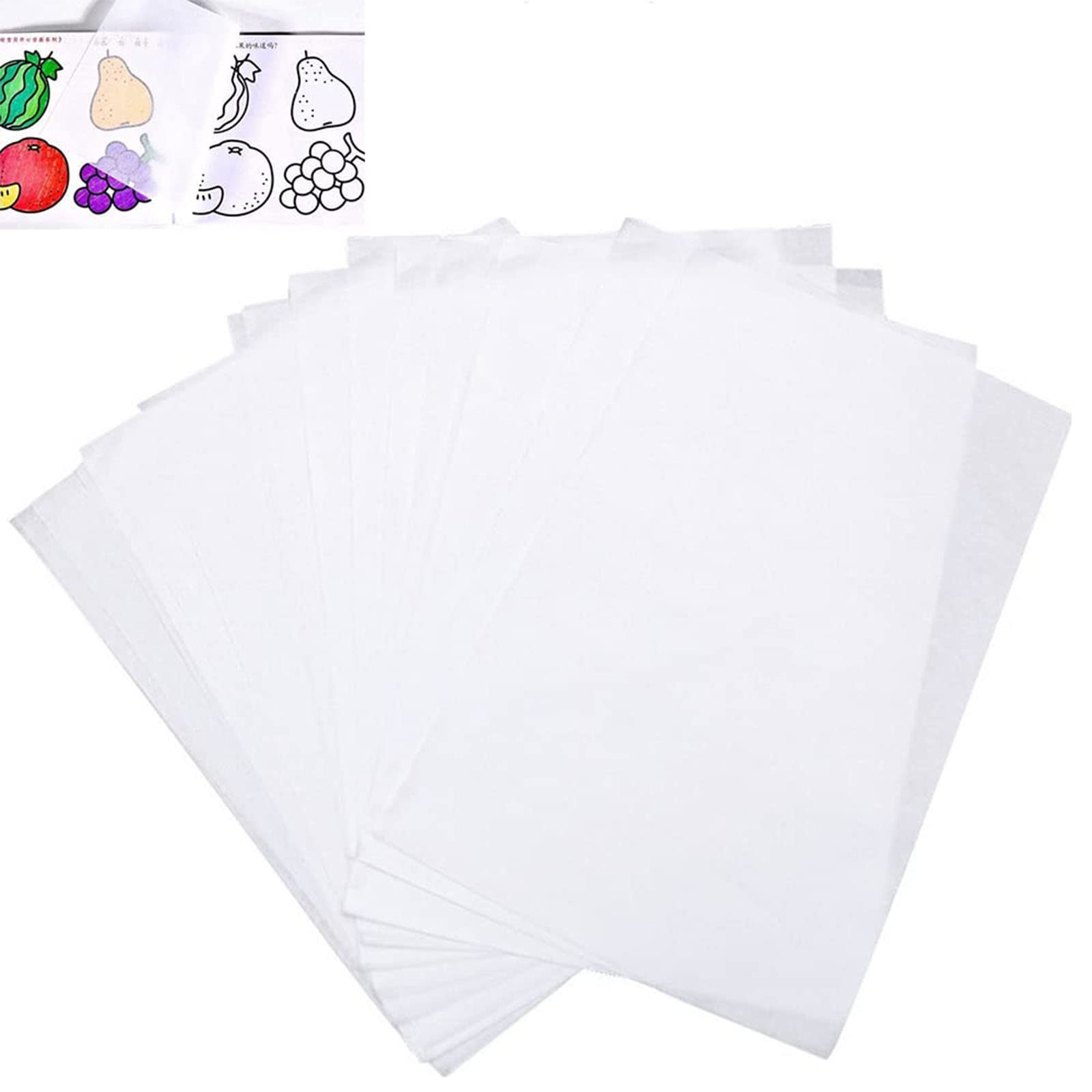 50 Sheets Tracing Paper, a4 Graphite Paper Carbon Paper for Tracing, Design, Graphic, Scrapbooking (Transparent)