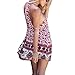 PinRoad Women Ethnic Elephant Print Summer Beach Mini Tank Dresses