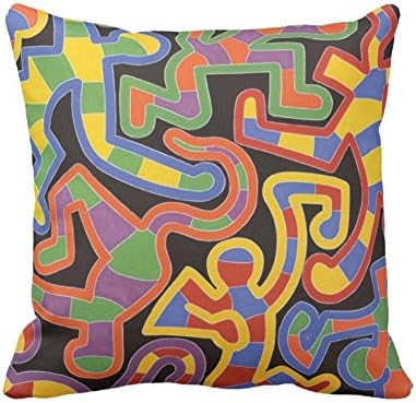 Polly Mercedes Custom Cotton Polyester Keith Haring Modern Art Great Artwork Throw Pillow Case Pillowcase Cover (5) 16 X16 Pillowcase (two Side)