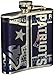 Great American Products NFL Stainless Steel Hip Flask with Metallic Graphics, 6-Ounce, Silver