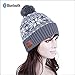 Zibaar Bluetooth Beanie Bluetooth Hat Bluetooth Beanie Hat Wireless Headphone Beanie Hat, Beanie Headset with Removable Bluetooth V4.1 Stereo Bluetooth Headphone, Hands Free Talking- Grey with Pompom