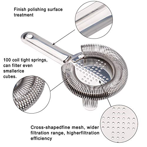 Barsieb Cocktail Edelstahl Hawthorne Strainer Cocktailshaker Colander Strainer Bar Trainer – Bild 5