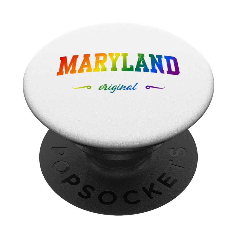Maryland State Vintage Lgbtqai Rainbow PopSockets Swappable PopGrip
