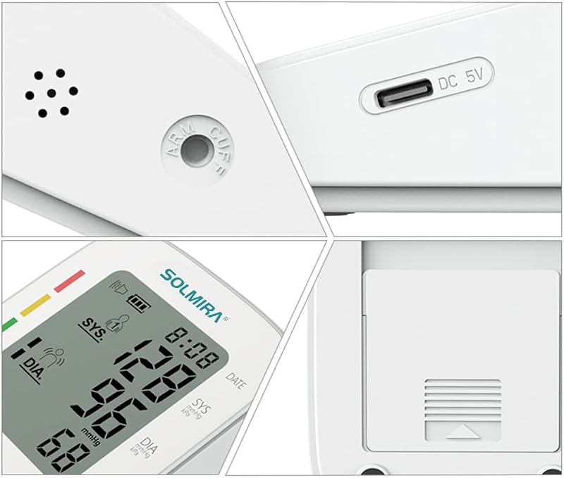 - Tensiómetro de Brazo Digital CK-A139, Automático, 2 Usuarios x 90 Mediciones, Indicador OMS, Pantalla Grande, Brazalete Ajustable 22-32cm, USB Tipo C o Pilas, Blanco