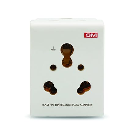 GM Modular 3050 16A 3-Pin Multi Plug Adapter (White)