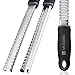 Stainless Steel Zester Cheese Grater with Safety Cover, Cleaning Brush by Mullier
