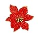 12Pcs 5 Inch Glitter Artificial Poinsettia Flowers with Ties for Wedding Christmas Festival Holiday Decor Xmas Wreath Garland Ornament Red