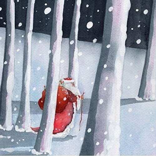 Museums & Galleries Pack of 8 Charity Christmas Cards (MG-MAEX881), Artistic Cards from Santa in The Forest by Ray Shuel
