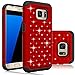 Galaxy S7 Edge Case, EC™ Hybrid Dual Layer Diamond Studded Bling Crystal Rhinestone Protective Case Cover for Samsung Galaxy S7 Edge (Red+Black)