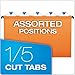 Pendaflex SureHook Reinforced Hanging Folders, Legal Size, Orange, 1/5 Cut, 20 Per Box (6153 1/5 ORA)