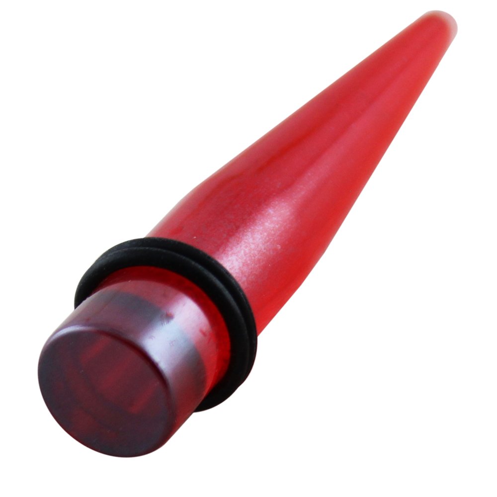 AZARIO LONDON 11MM Colorful Grey on Red UV Acrylic Straight Tapers Ear Plug Piercing - Sold by Piece