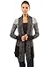 PattyBoutik Women's Gradient Color Marled Cardigan (Black and White M)