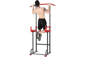 STARBRILLIANT Adjustable Multi-Function Power Tower Dip Station Pull Up Bar for Home Office Gym, Strength Training Workout Equipment 400LBS