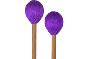 Yolyoo Medium Hard Yarn Head Keyboard Marimba Mallets with Maple Handles,Pack of 2 Blue (Purple)