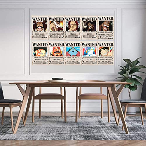 One Piece Wanted Posters New Edition 12 In x 8.3 In 25Pcs Straw Hat Pirates Crew Luffy 1.5 Billion Collection Birthday Gifts(New Version)