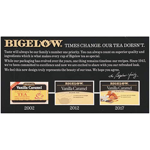 Bigelow Vanilla Caramel Black Tea Bags, 20 Count Box (Pack of 6