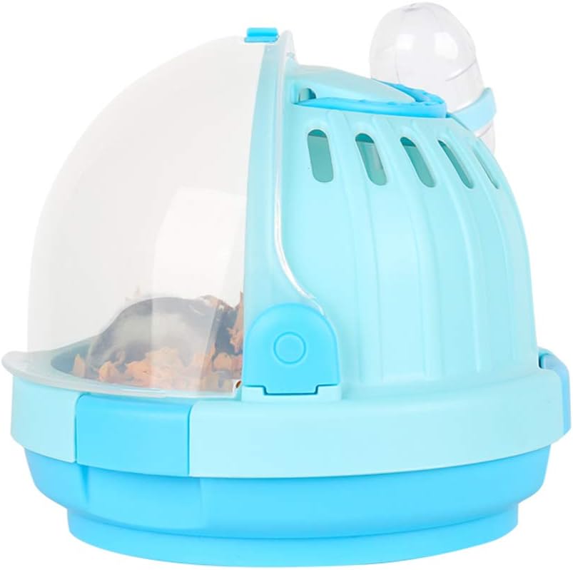 Creative Portable Small Animal Carrier Hamster Carry Case Cage for Syrian Hamster Dwarf Hamster Mouse and Small Animals (Blue)