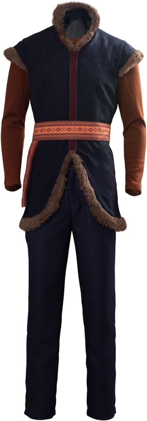 MIGHTYCOSAdult Kristoff 2 Costume Outfit Halloween Cosplay Tunic Shirts Vest Pants Full Set