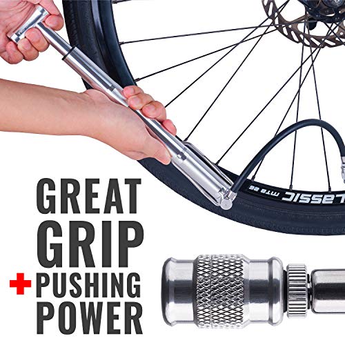Mini Floor Bike Pump, Super Fast Tire Inflation, Secure Presta and