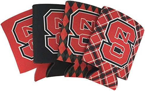 North Carolina State Wolfpac 4-Pack Multi Color Sublimated Neoprene Beverage 12oz Insulated Can Hugger Cooler