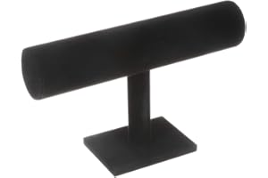 TENINYU Hovering T-Bar Bracelet Necklace Earring Bangle Pendants Anklet Tower Watch Key Jewelry Display Stand Home Organization for Women & Men (Black Velvet)