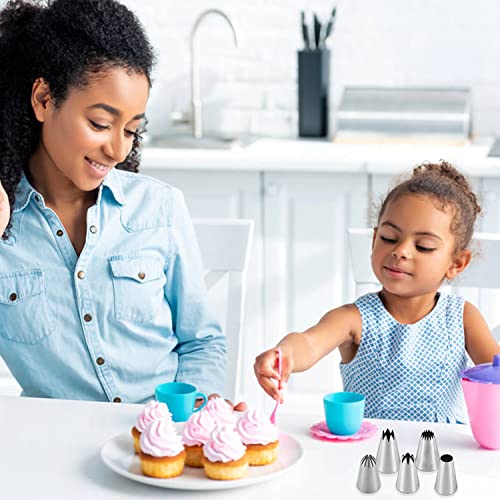 Suuker Spritztüllen-Set – 5 Große Edelstahl-Dekorationsspitzen Für Kuchen, Cupcakes & Kekse