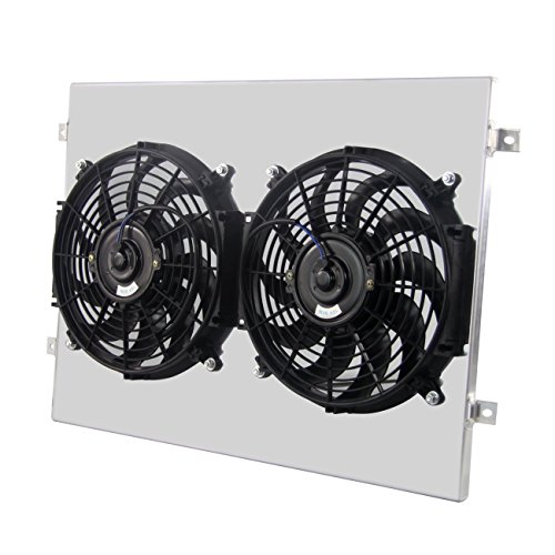Primecooling Aluminum Radiator Shroud + Fan (12 inches Dia.) for Ford Bronco ,F100 F250 F350 1967-81