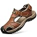 Sandals for Men Leather Closed Toe Sandles Men's Athletic Sports Hiking Fisherman Walking Strap Shoes