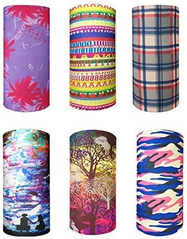 6pc Tube Headband Set Biker Motorcycle Face Shield Guards Assorted Seamless Outdoor Sport Bandanna Headwrap Scarf Wrap-MILE