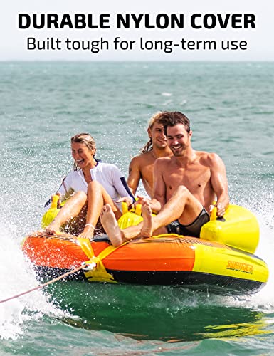 Swonder 3 Person Towable Tube for Boating with Sit & Kneel Positions, Heavy Duty 3 Rider Water Tubes for Boats to Pull for Youth Adult Watersports