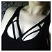Womens Sexy Goth Harness Strappy Cupless Body Caged Bra,Black,One Size