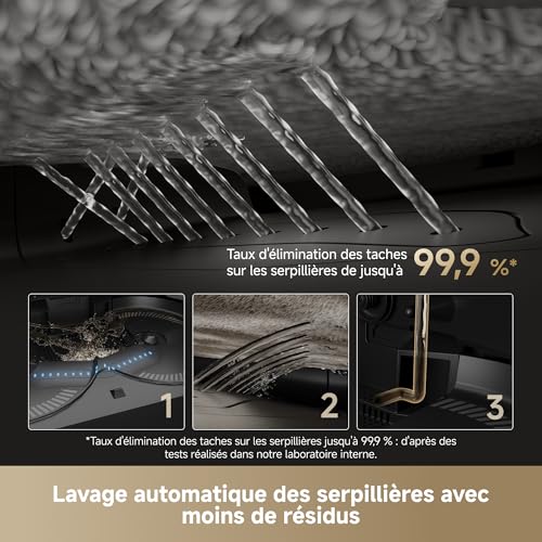 X50 Master Aspirateur Robot avec base compacte 24,9 cm, base 8 en 1, système de franchissement d'obstacles performant, système d'évitement d'obstacles basé sur l'IA, 20 000 Pa, brosse démêlante