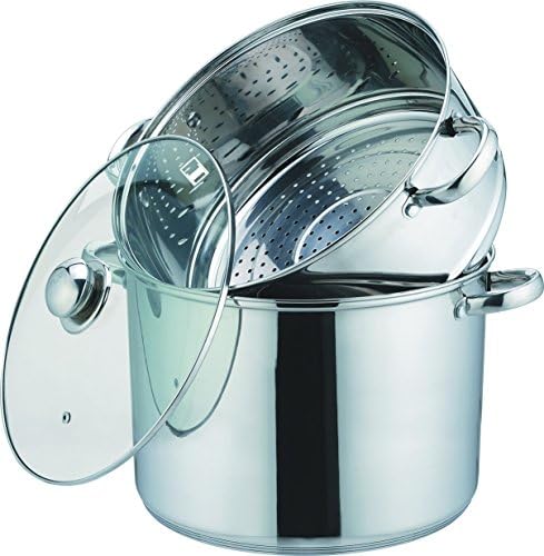 Kamberg - 0008074 - Couscoussier / Cuit Vapeur / Faitout 3 en 1 -Diamètre 30 cm - 15 Litres - Acier Inoxydable Haute Qualité - Couvercle en verre - Tous feux dont induction - Cuisine A Vivre Kamberg - 0008074 - Couscoussier / Cuit Vapeur / Faitout 3 en 1 -Diamètre 30 cm - 15 Litres - Acier Inoxydable Haute Qualité - Couvercle en verre - Tous feux dont induction