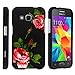 MINITURTLE Compatible with Samsung Galaxy Core Prime case, Prevail LTE Cover [Snap Shell] 2 Piece Hard Plastic Case Affectionate Flowers