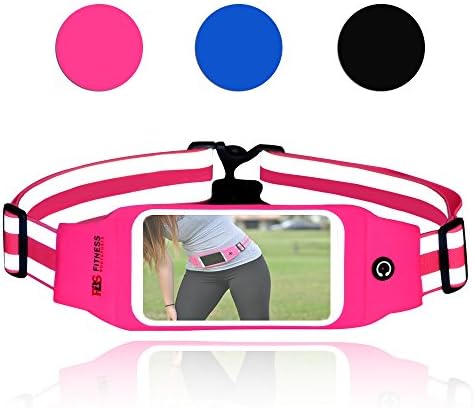 Running Fanny Pack Reflective Belt - Fitness Gear - iPhone and Samsung Galaxy Holder for Runners - Water Resistant Accessory - Waist Pouch Holds Credit Cards, Money, Phone and Keys. W/ Headphone Jack