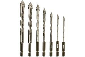ROVIA Four Blade Serrated Eccentric Drill,High Strength Four Edged Sawtooth Magnetic Twist Bit Set,High Strength 4 Flute Serrated Eccentric Drill Bit Kit（3-4-5-6-8-10-12mm） (1)