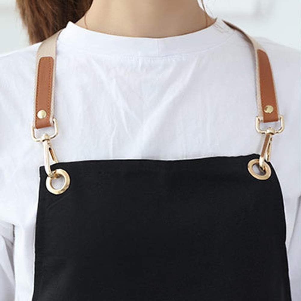 Gray Aprons for Women Baker Waiter Washable Apron for Adults with Pockets 35% Polyester and 65% Cotton, Color 4 - Image 4